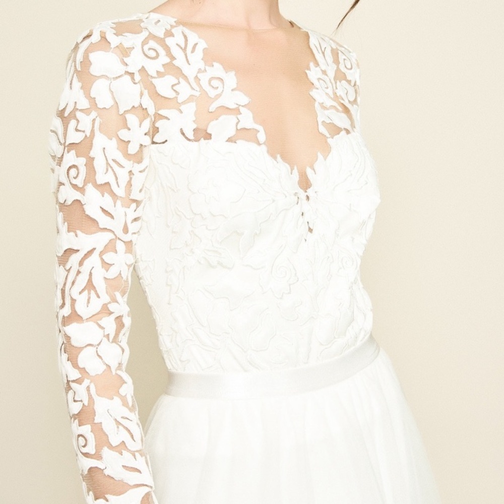 Bridal long sleeve body suit NWT